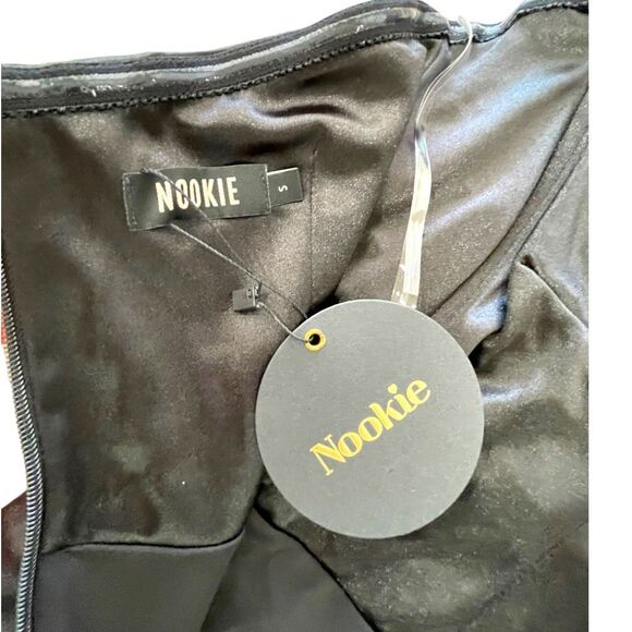 New! Nookie Women's Strapless Ruched Bodycon Cupid Mini Dress Black Small NWT - Picture 14 of 15